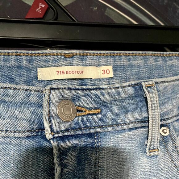 Levi's 715 Bootcut Jeans Womens 30x29 Blue Cotton Denim Light Wash Streetwear - Picture 2 of 6